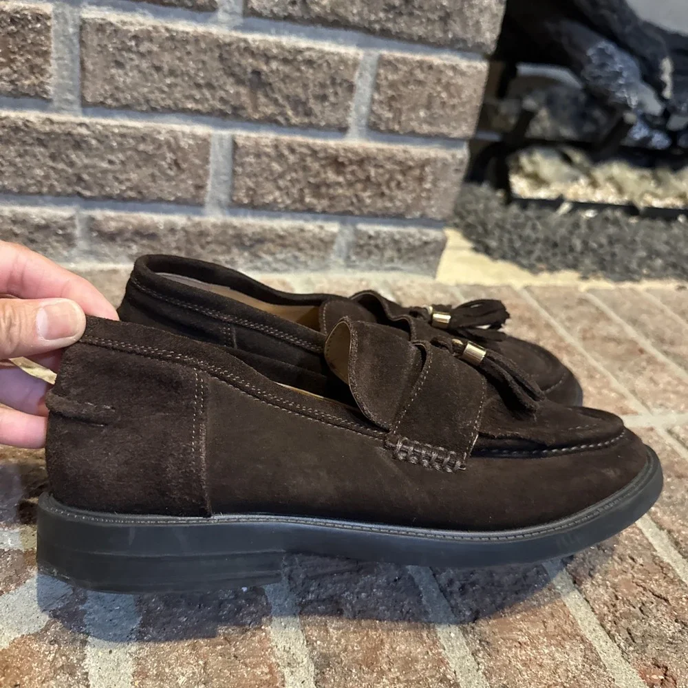 Steve Madden Womens Brown Suede Radcliff Tassel Loafer Slip On Shoes Size 9 Flaw
